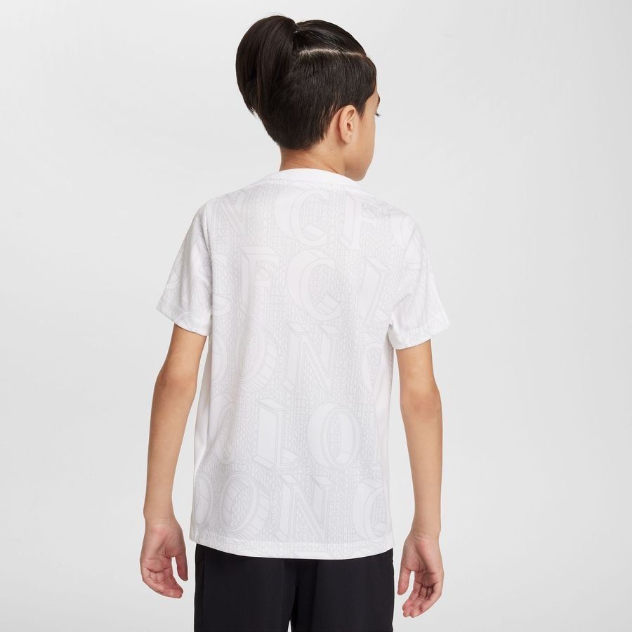 Chelsea Training T-Shirt Dri-FIT Academy Pro Pre Match - White/Pure Platinum/Rush Blue Kids-SoccerKits Hub | Buy Soccer Jerseys Online